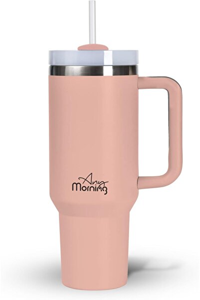 Any Morning Stainless Steel Thermos Mug with Handle - 1.2 L (Pink)