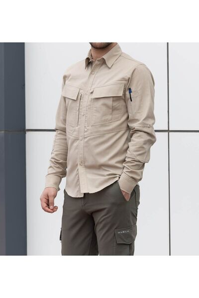 Huğlu ТАКТИЧНА СОРОЧКА З ЛОГОТИПОМ H КРЕМ