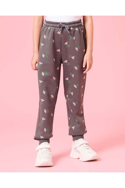 REDTAG طقم كاجوال بطبعة كاملة باللون الفحمي للبنات (قطعتان)