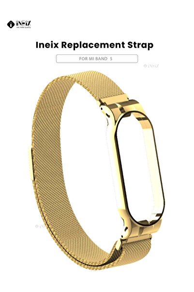 ineix حزام بديل مغناطيسي فولاذي لساعة Xiaomi Mi Band 5