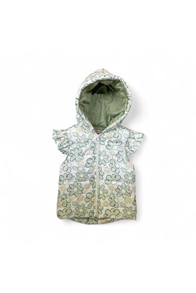 Gocoland Girl's Hooded Floral Pattern Puffer Vest