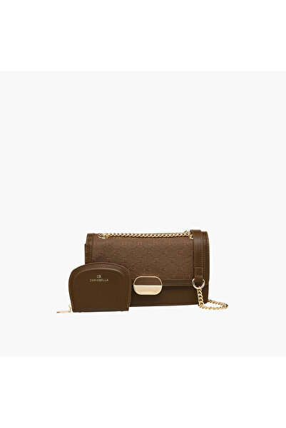 Chrisbella حقيبة كروس بودي مزخرفة مع جيب