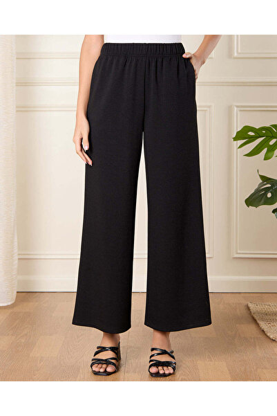 REDTAG Women Black Wide Leg Pants