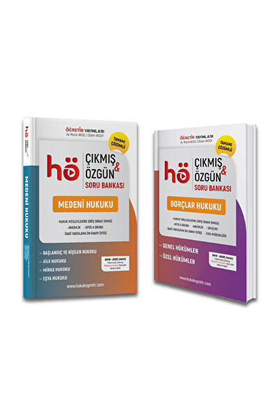 hukuk öğretir Medeni Hukuk ve Borçlar Hukuku Özgün VE Çıkmış Soru Bankası HAKİMLİK - HMGS - SAYIŞTAY - KPSS A