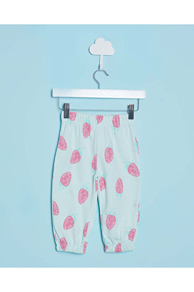REDTAG Infant Girls Mint Strawberry Print Active Pants