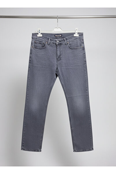 FATELLA Pantaloni din denim Lycra pentru bărbați, cu picior îngust, gri, conf...