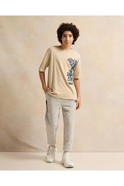 REDTAG Senior Boys Grey Embellished Active Pants