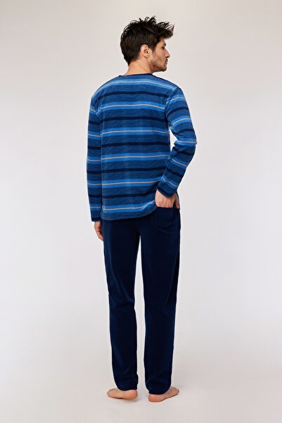 Woody Pijama Takımı-Mvl - 943 Velvet Polar Strpe 1