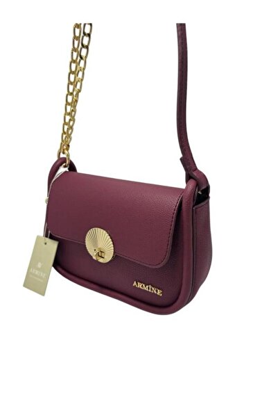 Armine Stylish Burgundy Modern Bag with Shoulder Strap Convenient Bag