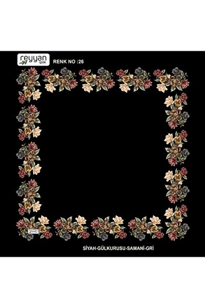 REYYAN Поштова тканина з рівними квітами, 90 см, оялік, єменська внутрішня хустка, 90x90 см, порожній центр, квіти по краях