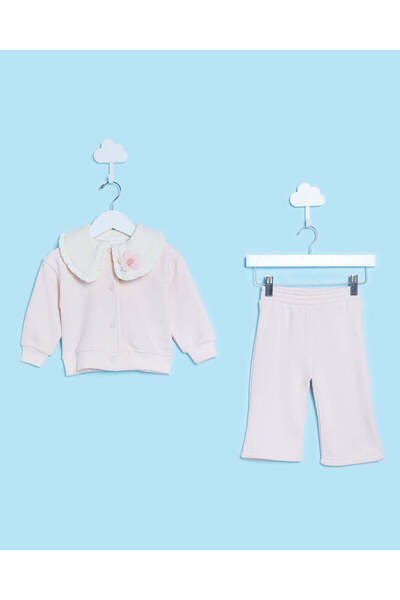 REDTAG طقم بدلة وردية اللون للبنات الرضع (قطعتين)