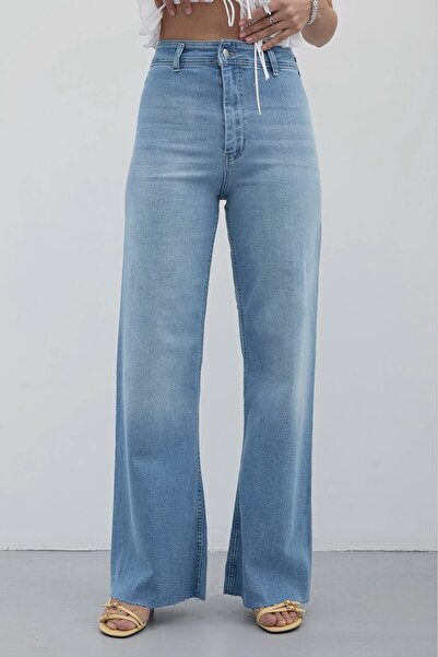 ZDN JEANS W1992 Marine Likralı Yüksek Bel Siyah Wide Leg Jean
