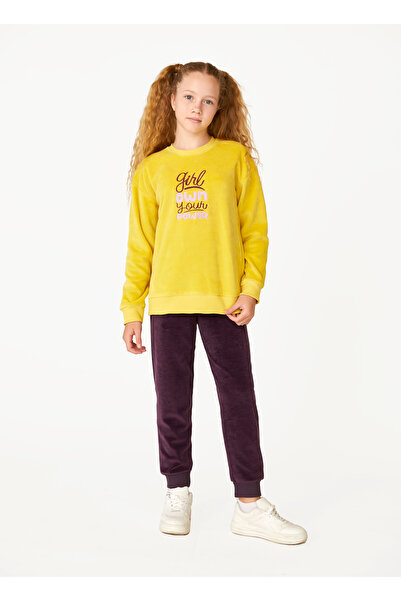 Elsima طقم بيجامة مخملية للفتيات بتصميم النادلة