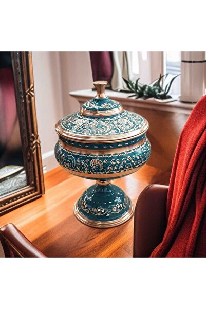 Bakır Center Bakır Şekerlik Saf Bakır Şekerlik Büyük Boy El İşlemeli Bakır Çi...