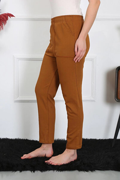 alfa expres Clothing Women's Cotton Pocketed 3 Thread Bottom Sweatpants Brown