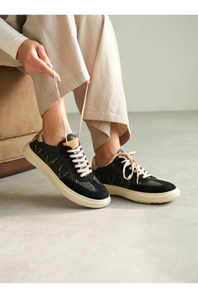 MOLY ESPADRİLLE LİLLE GÜNLÜK KULLANIM YILAN DETAYLI GERÇEK DERİ SNEAKERS AYAK...