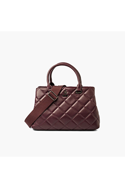 Beverly Hills Polo Club Quilted Tote Bag with Zip Closure