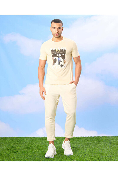 REDTAG Men Beige Solid Active Track Pants