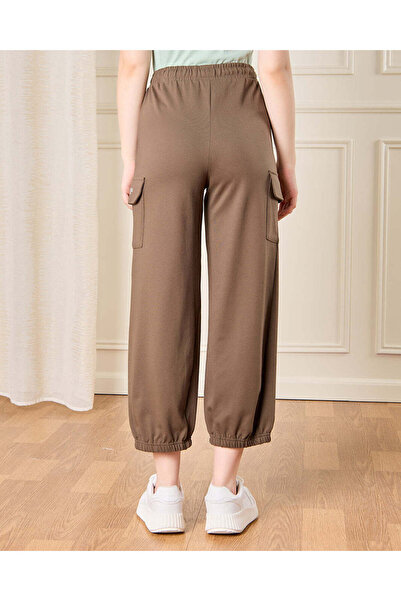 REDTAG Senior Girls Brown Cargo Pocket Pants