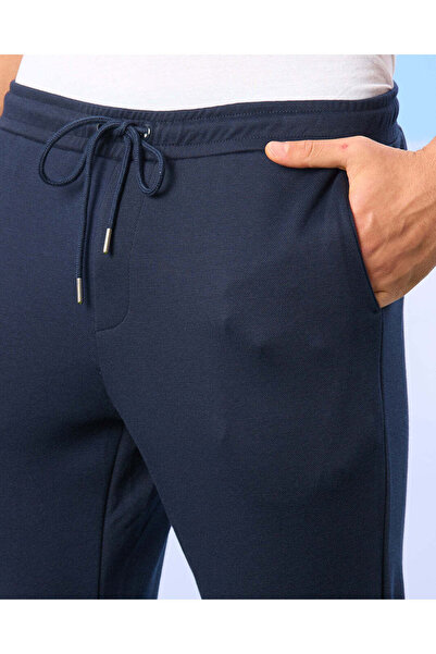 REDTAG Men Navy Solid Active Track Pants