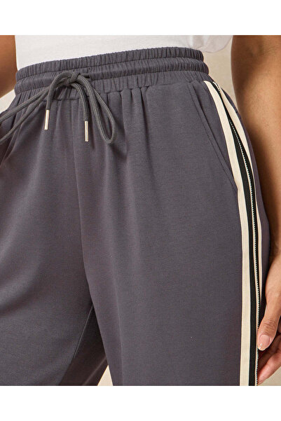 REDTAG Women Grey Tape Detail Wide Leg Active Pants