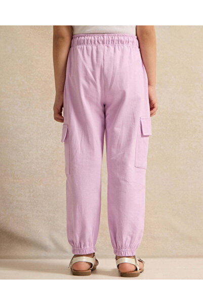REDTAG Girls Lilac Cargo Fit Active Pants