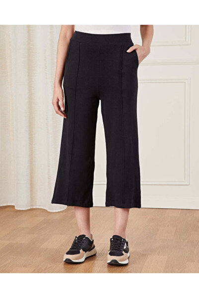 REDTAG Women Black Cropped Leggings