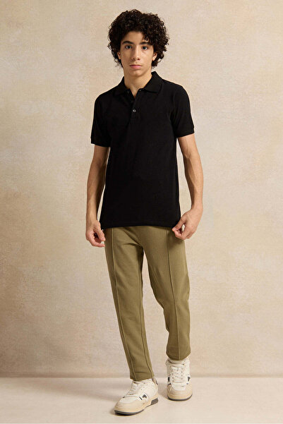 REDTAG Senior Boys Green Pique Active Pants