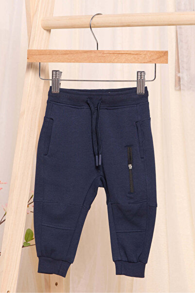 REDTAG Infant Boys Navy Plated Interlock Active Pants