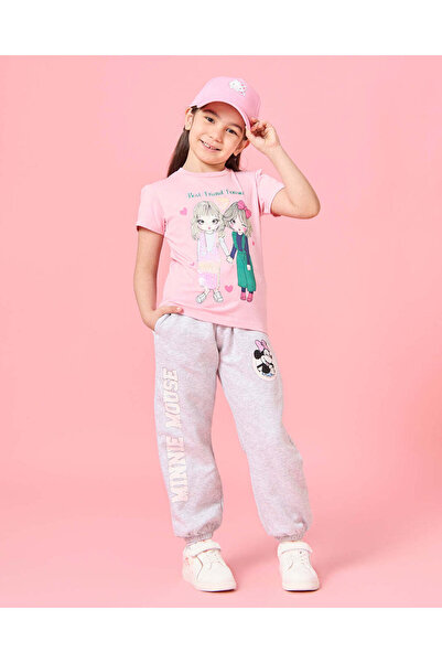 REDTAG Girls Grey Minnie Mouse Print Active Pants