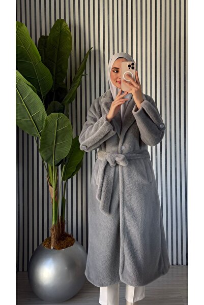 Molly Nelly Women's Angora Fur Soft Long Coat