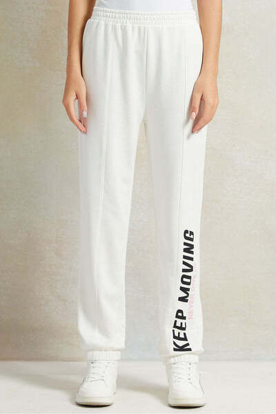 REDTAG Senior Girls White Printed Track Pants