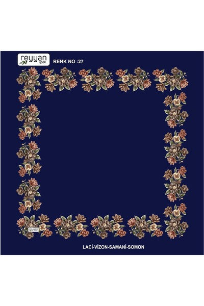 REYYAN Bag Writing Plain Floral 90's Embroidery Yemeni Inner Cheesecloth 90X90 cm Hollow Edges Floral