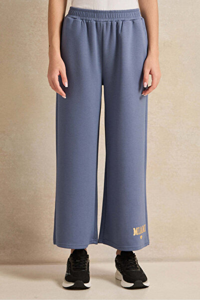 REDTAG Senior Girls Blue Printed Wide Leg Pants