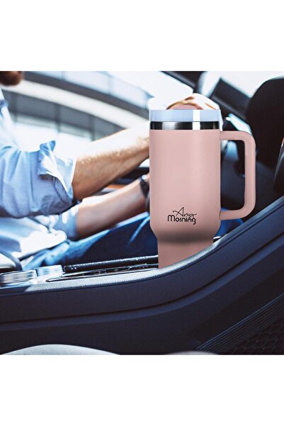 Any Morning Stainless Steel Thermos Mug with Handle - 1.2 L (Pink)
