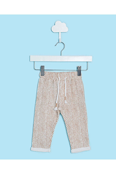 REDTAG بنطال رياضي مخطط من الجاكار باللون الكريمي للأولاد الرضع