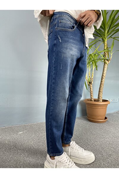 Alışveriş Sokağı Blue Jean - Ankle Length Jeans with Ripped Detail