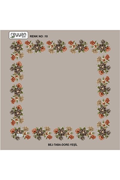 REYYAN Bag Writing Plain Floral 90's Embroidery Yemeni Inner Cheesecloth 90X90 cm Hollow Edges Floral