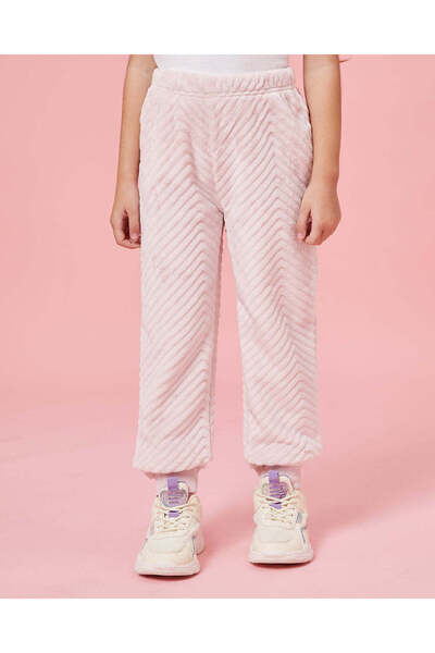 REDTAG طقم بنطال رياضي بغطاء رأس للبنات باللون الوردي (قطعتان)