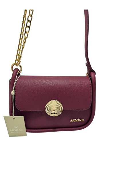 Armine Stylish Burgundy Modern Bag with Shoulder Strap Convenient Bag