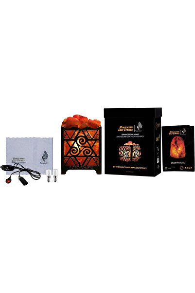 Geohoney Himalayan Salt Decorative Lamp Basket with Chunks