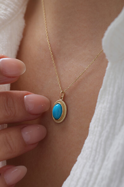 YAVUZ KUYUMCULUK 14 Ayar Altın Firuze Kolye