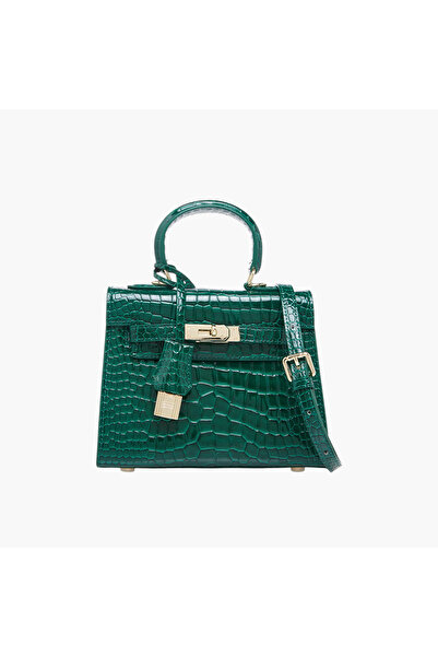 Chrisbella حقيبة كروس بودي منسوجة مع قفل ملتوي