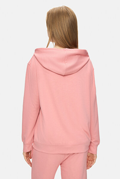 UCLA Allura Pink Hooded Seersucker Print Loose Fit Women's Sweatshirt