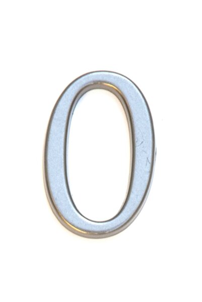 ICON TOOLS Apartment door number ICON TOOLS, zamak/alloy, 50 mm, silver, digit 0