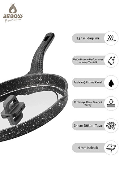 Amboss Cast Granite Covered Fish Pan 34 cm