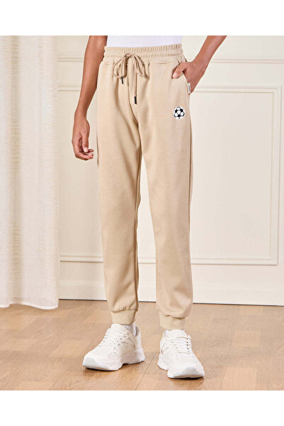 REDTAG Senior Boys Beige Football Print Active Pants