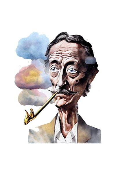 OEM Autocolant din vinil PVC – Portret de bătrân cu pipă, mustață, abstract m...