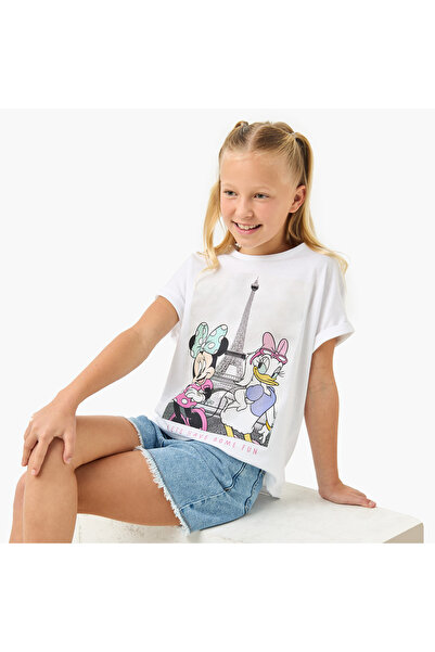 Disney Minnie Mouse and Daisy Duck Print T-shirt with Extended Sleeves