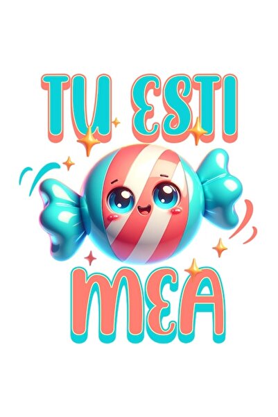 OEM Autocolant rotund colorat cu bomboane „You Know My Candy” cu margini albe...